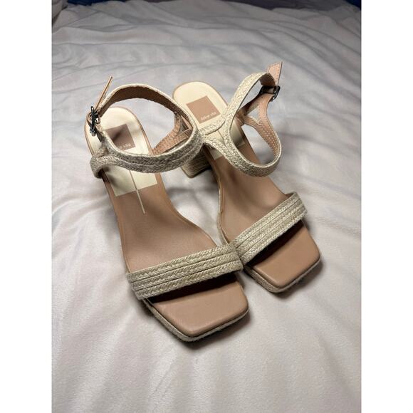 Dolce Vita Shoes - Dolce Vita Raffia Espadrille Ankle Strap Heels Block Heel Size 9